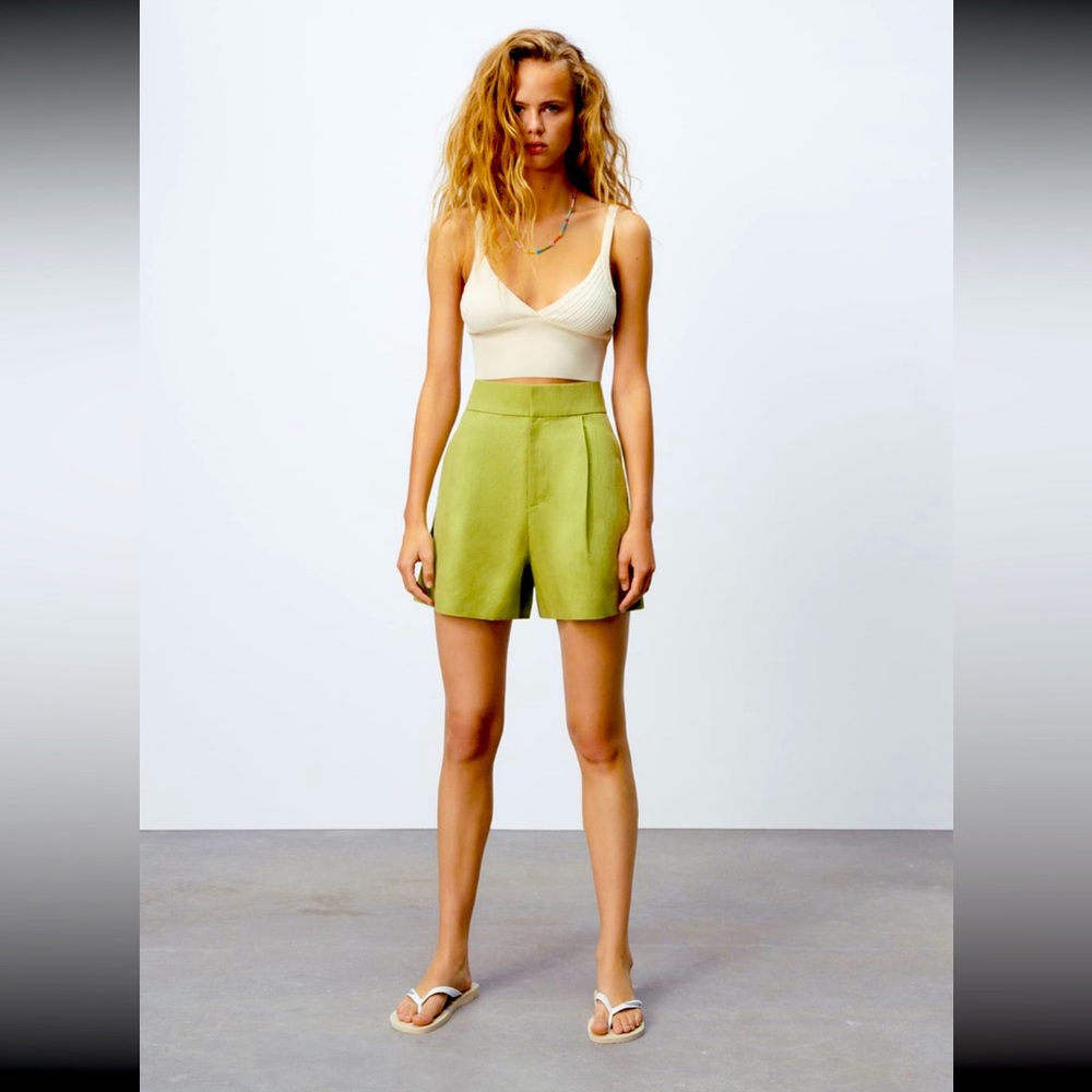 LINEN BLEND ZARA SHORTS